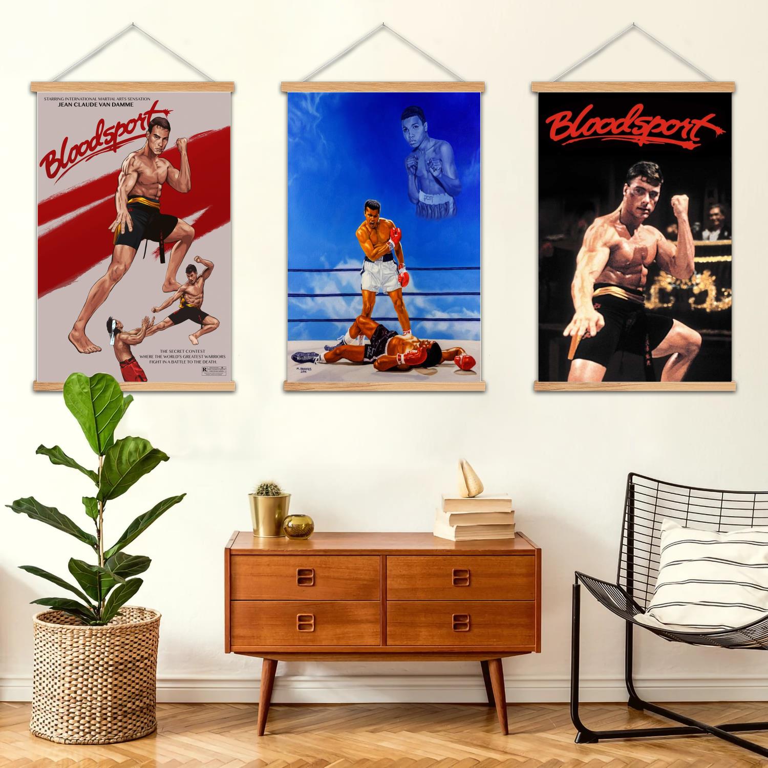Art Print Framed - 블러드스포츠 액자 벽화 캔버스 아트 포스터