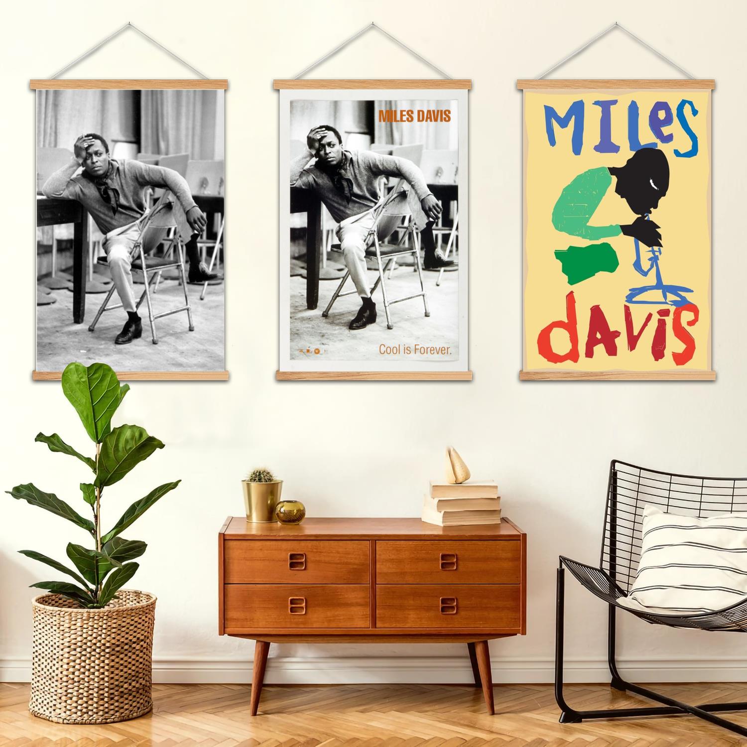 Art Print Framed - 마일즈 데이비스 액자 벽화 캔버스 아트