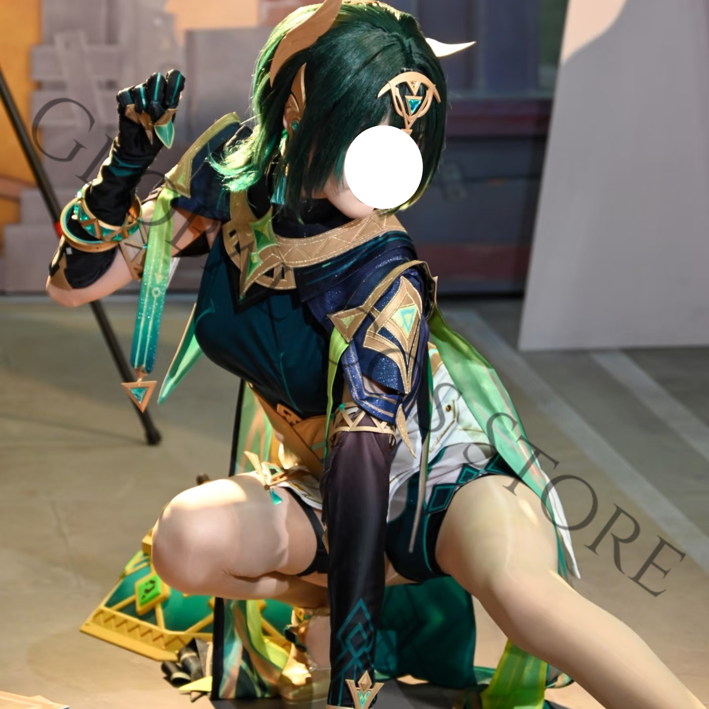네퍼 코스프레 의상 풀세트 (녹색 망토, 자수 액세서리 - Cosplay Wig Colored 리뷰 및 가격