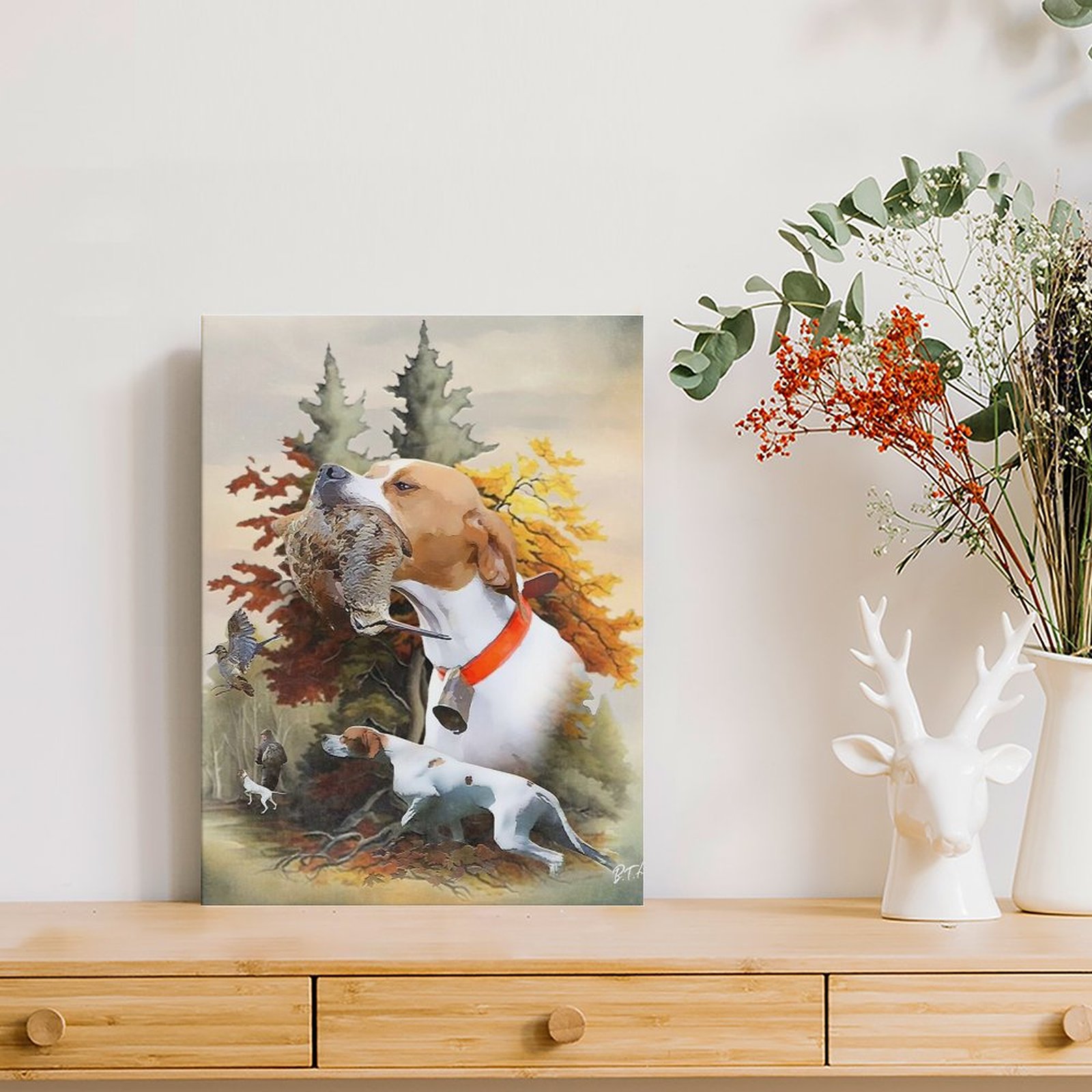 영어 포인터 Woodcock 사냥 미술 캔버스 회화 홈 - Art Print Framed 리뷰 및 가격